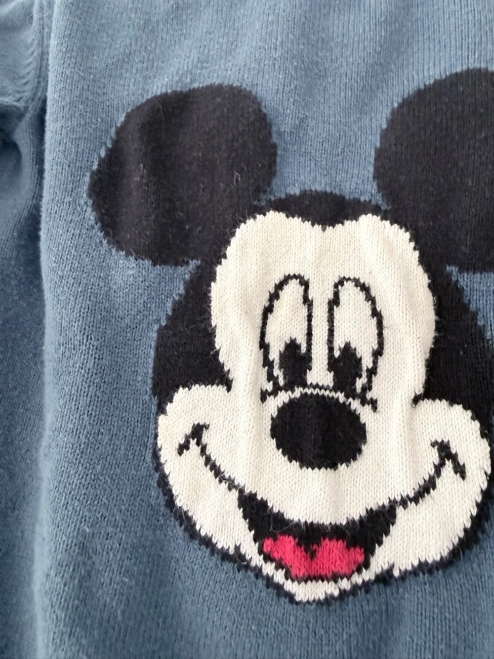 GAP Soft Blue Kids Mickey Mouse Knit Sweater 18-24 months Baby GAP Disney EUC - Picture 6 of 7